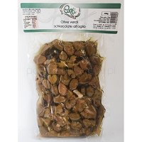 Zielone oliwki GNIECIONE, z czosnkiem,250g