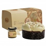 Zestaw ORO Di MANNA_ Panettone czekoladowe z kremem "di manna" (1kg + 180g kremu)