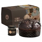 Zestaw NERO SUBLIME_ Panettone czekoladowe z kremem z Czekolady z Modica  (1kg + 180g)kremu)