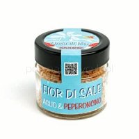 Sól morska z Sycylii  "FIOR di SALE", z Czosnkiem i Papryczkami Chili, 120g (słoik)